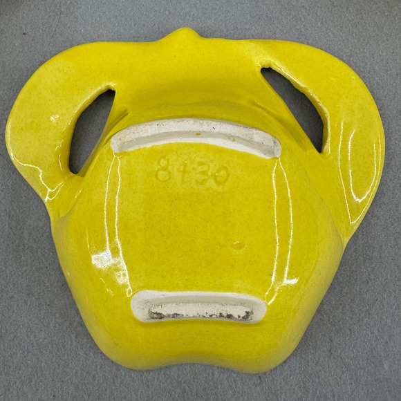 Vintage Mid Century Modern Ceramic Bowl Yellow Candy Nut Dish Set of 5 - Picture 11 of 16